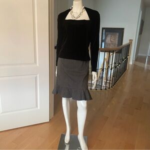 Ruffle bottom pencil skirt